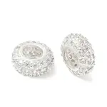 Brass Micro Pave Cubic Zirconia European Beads