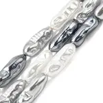 Electroplated Glass Shell Pearl Beads Strands