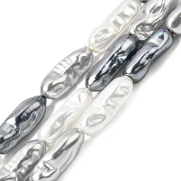 Electroplated Glass Shell Pearl Beads Strands