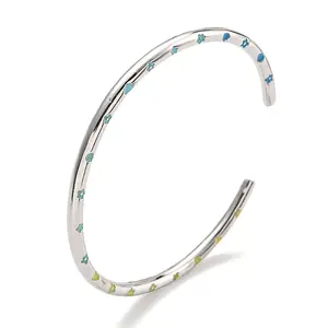 Brass Enamel Cuff Bangles for Women