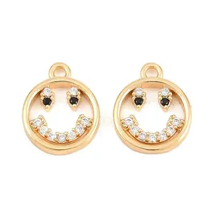 Brass Micro Pave Cubic Zirconia Charms