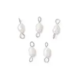 Natural Cultured Freshwater Pearl Potato Links Connector Charms