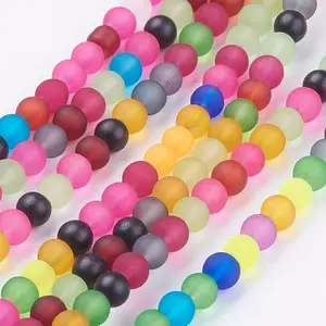 Frosted Glass Beads Strands