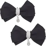 2Pcs Detachable Polyester Bowknot Shoe Decoration
