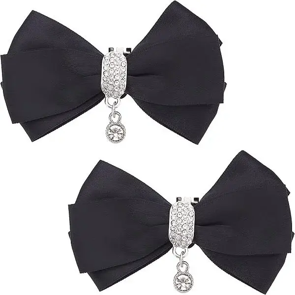 2Pcs Detachable Polyester Bowknot Shoe Decoration