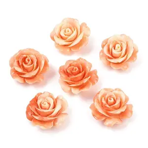 Synthetic Coral Dyed Carved Beads
