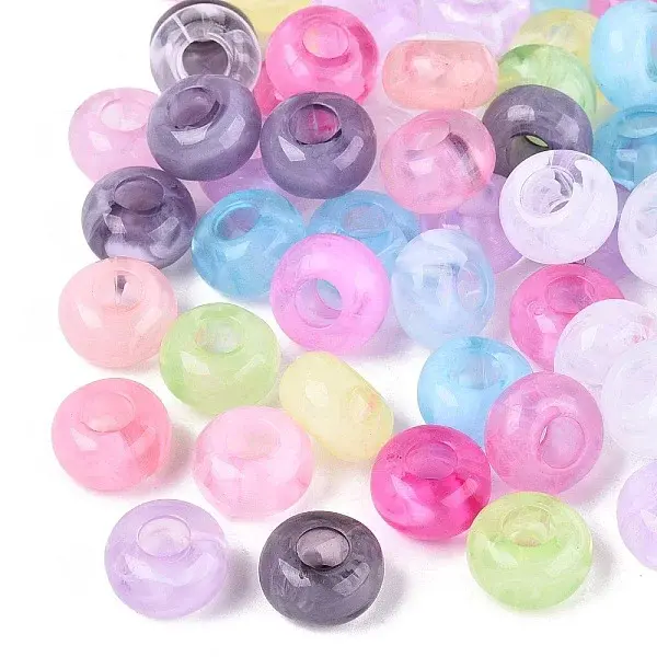 Two Tone Transparent Acrylic European Beads