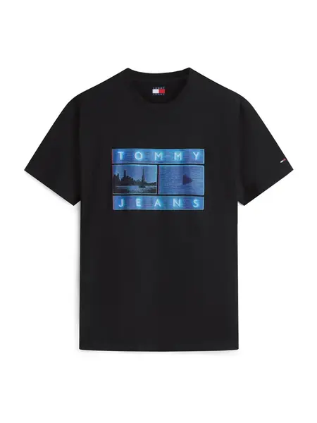 Tommy Jeans Tričko  modrá / čierna