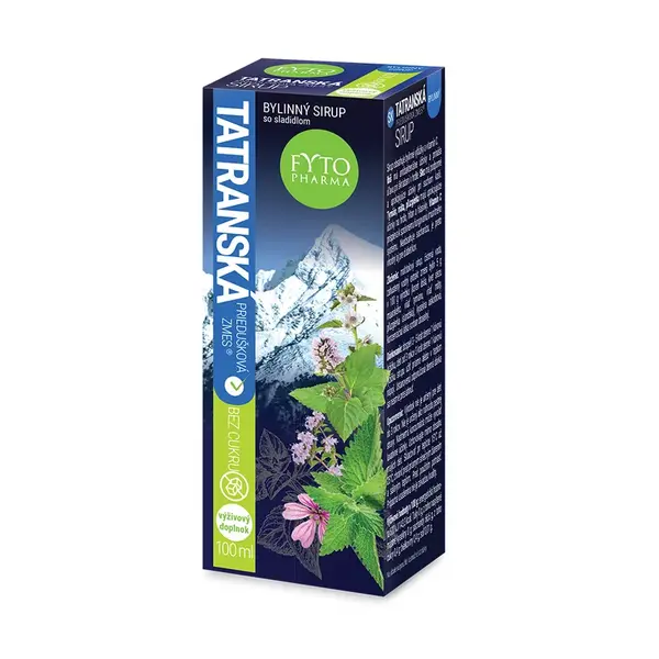 Fytopharma Tatranská průdušková směs bylinný sirup bez cukru 100 ml