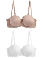 Next Podprsenka  tmavobéžová / biela