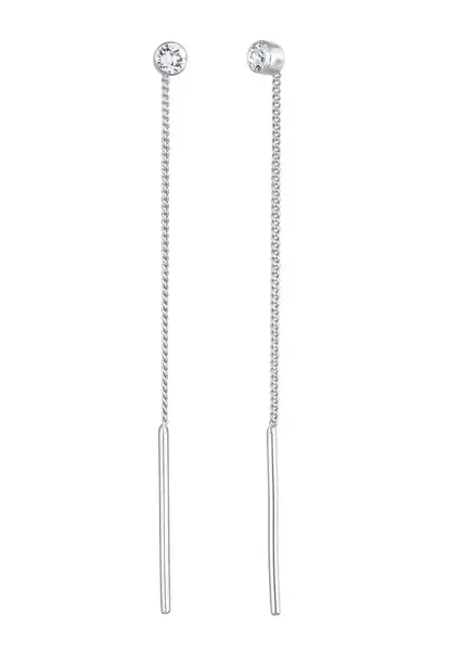 ELLI Náušnice  strieborná / priehľadná