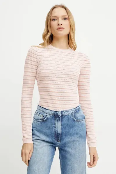 Svetr Guess KYLA dámský, růžová barva, lehký, W5GR14 Z3MS0