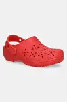 Pantofle Crocs CLASSIC FLORAL CUT OUT CLOG KIDS červená barva, 210943