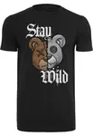 Mister Tee Tričko 'Stay Wild'  hnedá / sivá / čierna / biela