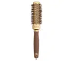 Čtverhranný foukací kartáč na vlasy Olivia Garden Expert Blowout Straight Gold a Brown - 30 mm (ID2058) + dárek zdarma