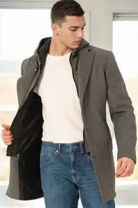 PLT8395 DEWBERRY OVERSIZED COAT-SMOKED