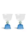&k amsterdam  Sada sklenic na víno  tulip blue 200 ml 2-pack