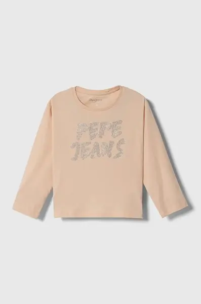Dětské bavlněné tričko s dlouhým rukávem Pepe Jeans