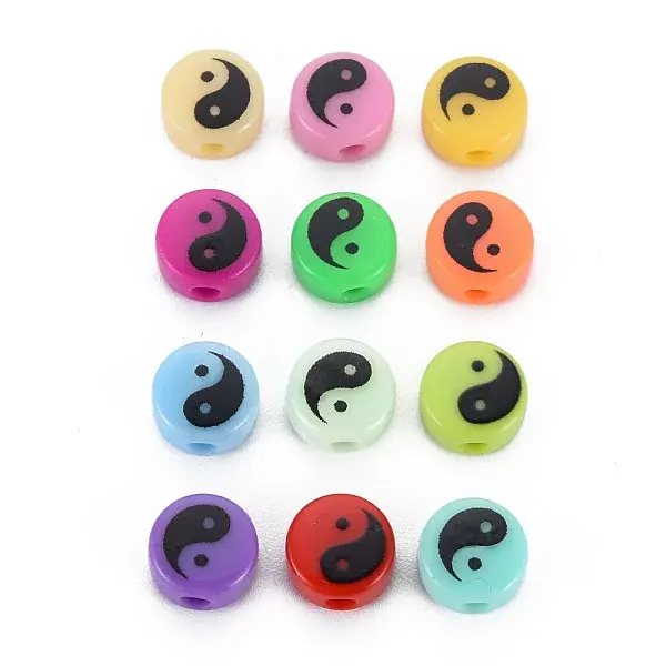 Printed Opaque Acrylic Beads