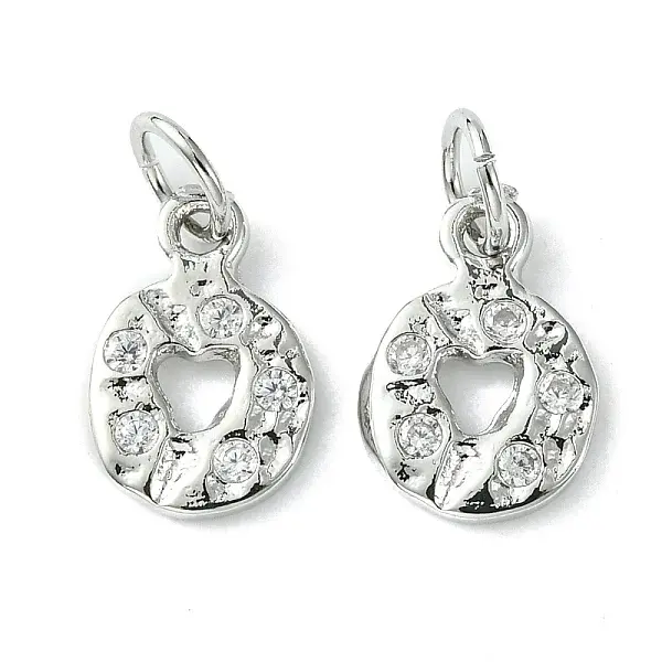 Rack Plating Brass Micro Pave Cubic Zirconia Pendants