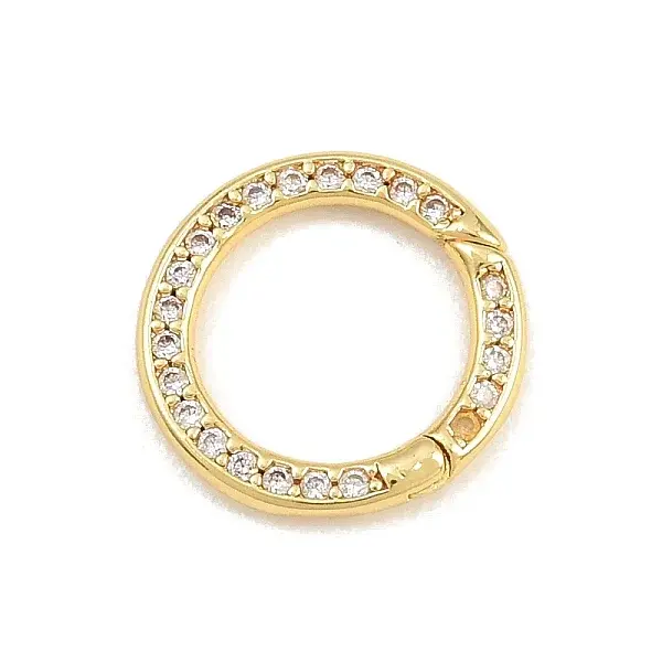 Brass Micro Pave Clear Cubic Zirconia Snap Clasps