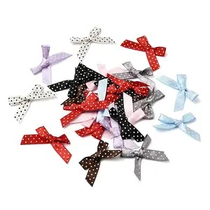 Polyester Bowknot with Polka Dot Sew on Ornament Accessories