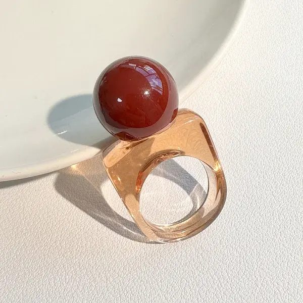 Resin Round Bead Finger Rings
