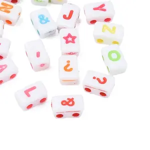 Opaque White Acrylic Connector Charms