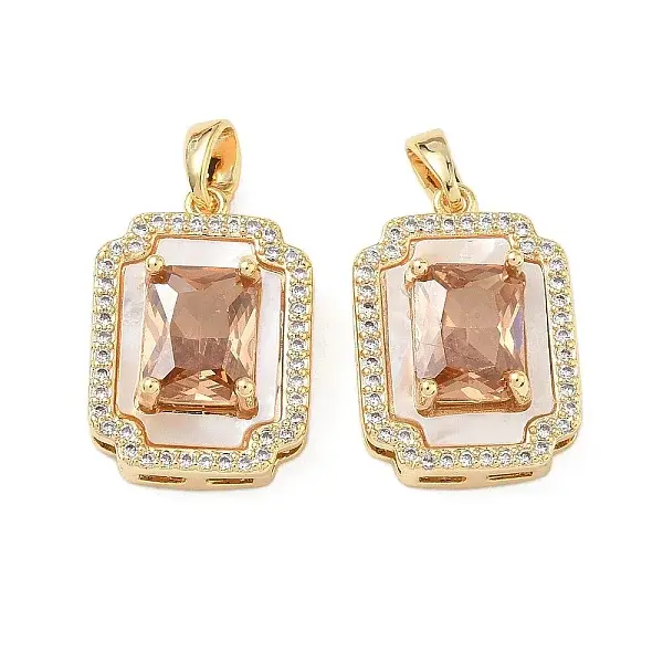 Brass Micro Pave Cubic Zirconia Pendants