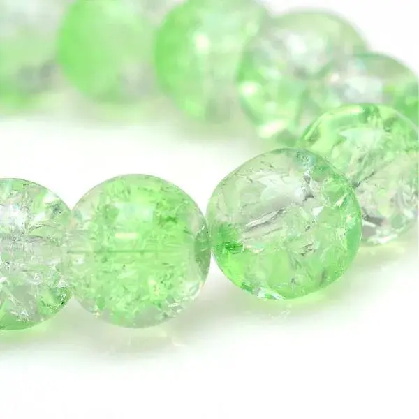 Baking Paint Crackle Glass Bead Strands