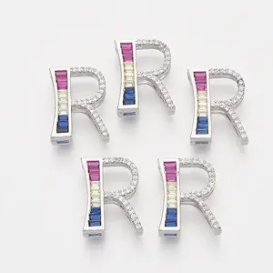 Brass Cubic Zirconia Slide Charms