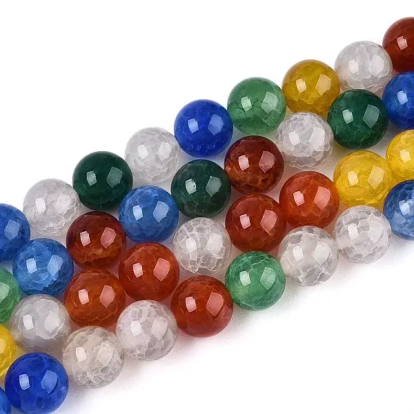 Natural Crackle Agate Beads Strands