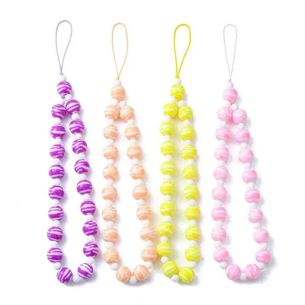 Round Acrylic Beaded Mobile Straps