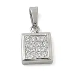 Ion Plating(IP) 304 Stainless Steel Micro Pave Cubic Zirconia Pendants