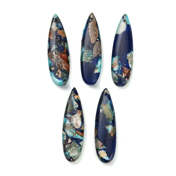Dyed Synthetic Imperial Jasper Pendants