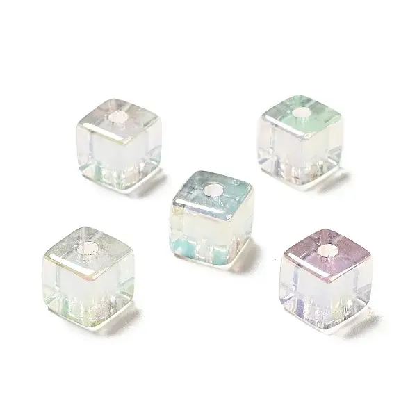 UV Plating Rainbow Iridescent Transparent Acrylic Beads