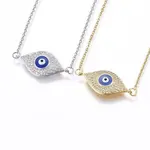 Brass Micro Pave Cubic Zirconia Pendant Necklaces