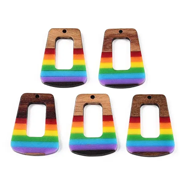 Opaque Resin & Walnut Hollow Pendants