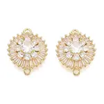 Brass Pave Clear Cubic Zirconia Connector Charms