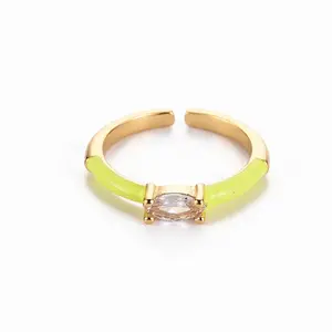 Brass Enamel Cuff Rings