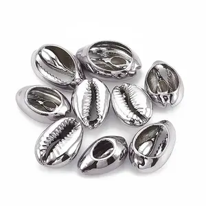 Electroplated Natural Cowrie Shell Beads