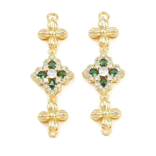 Brass Pave Cubic Zirconia Connector Charms