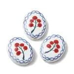 Hand Painted Oval Porcelain Beads