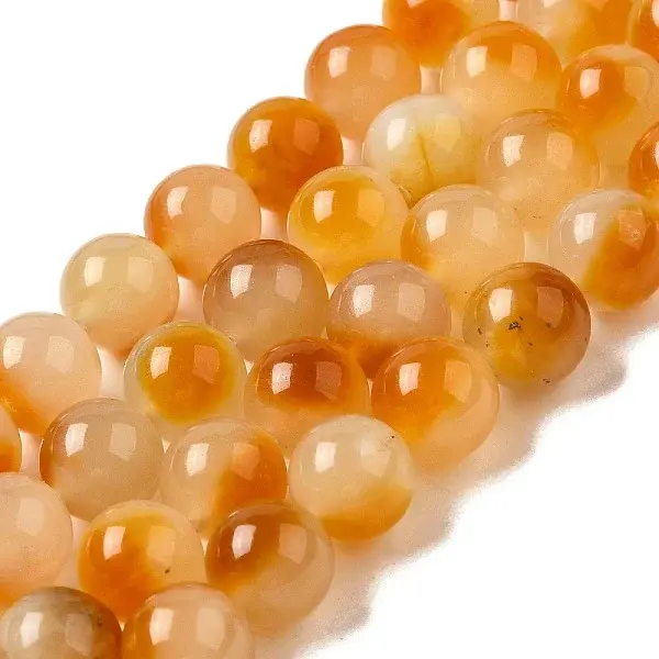 Natural Dyed White Jade Beads Strands