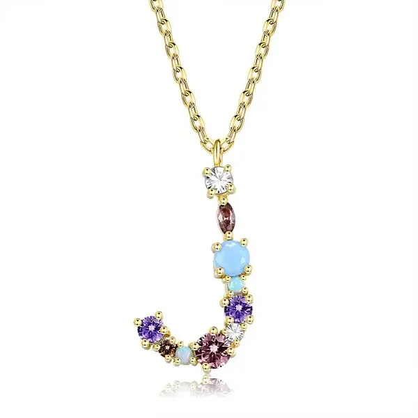 Brass Micro Pave Cubic Zirconia Pendant Necklaces
