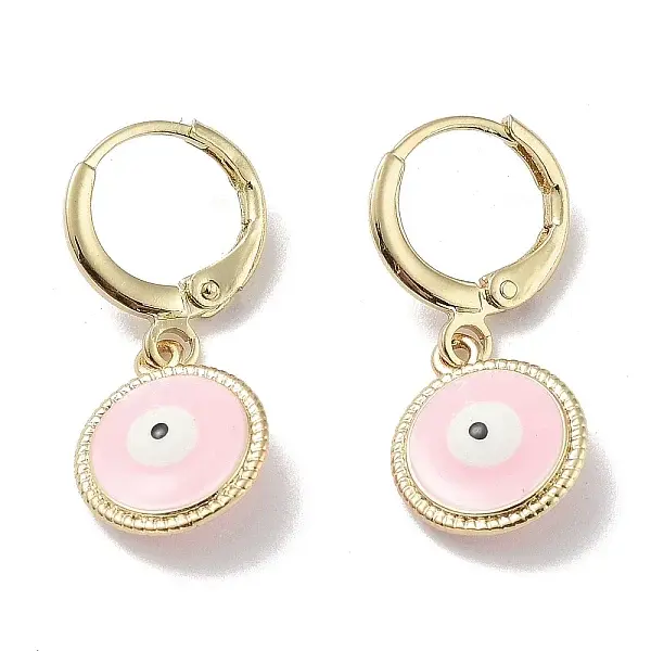 Golden Brass Dangle Leverback Earrings