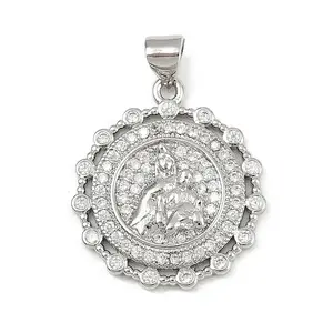 Brass Micro Pave Cubic Zirconia Pendants