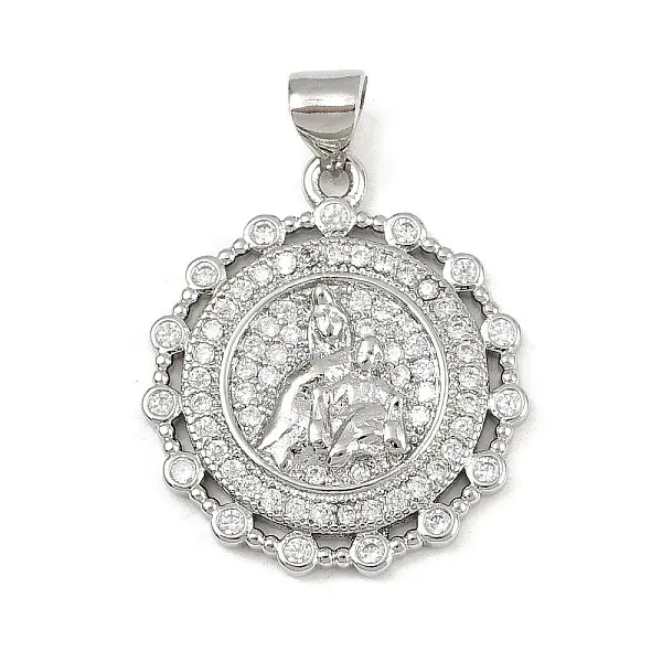 Brass Micro Pave Cubic Zirconia Pendants