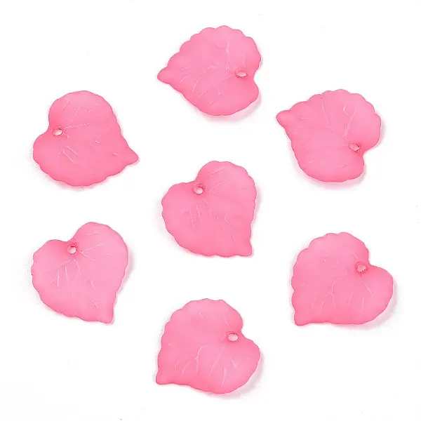Transparent Frosted Acrylic Leaf Charms