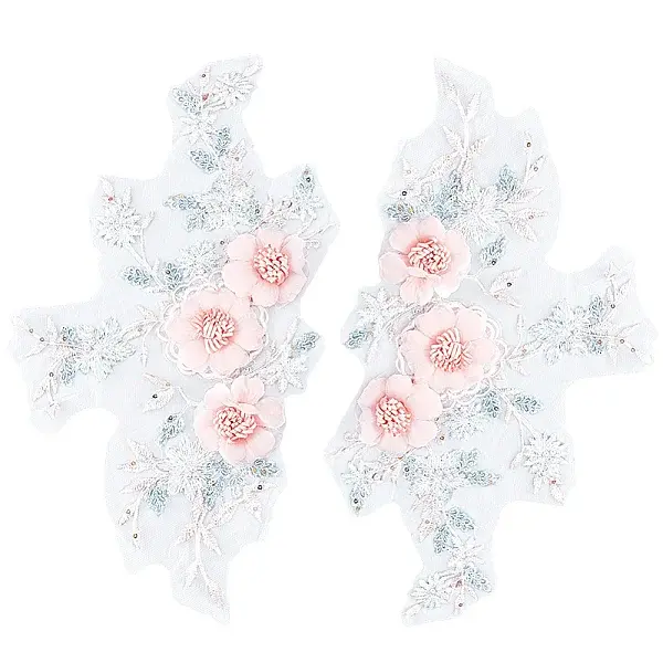 2Pcs Polyester Computerized Embroidered Appliques